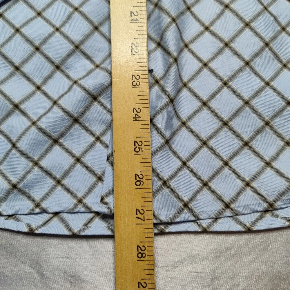 Banana Republic Men Large (16-16.5) Blue Diagonal‎ Check Cotton Button Shirt